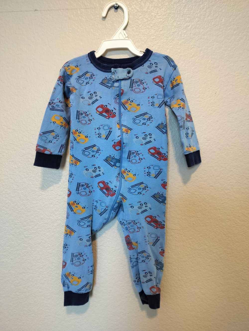 Blue Kids One-Piece Pajama with Truck Print